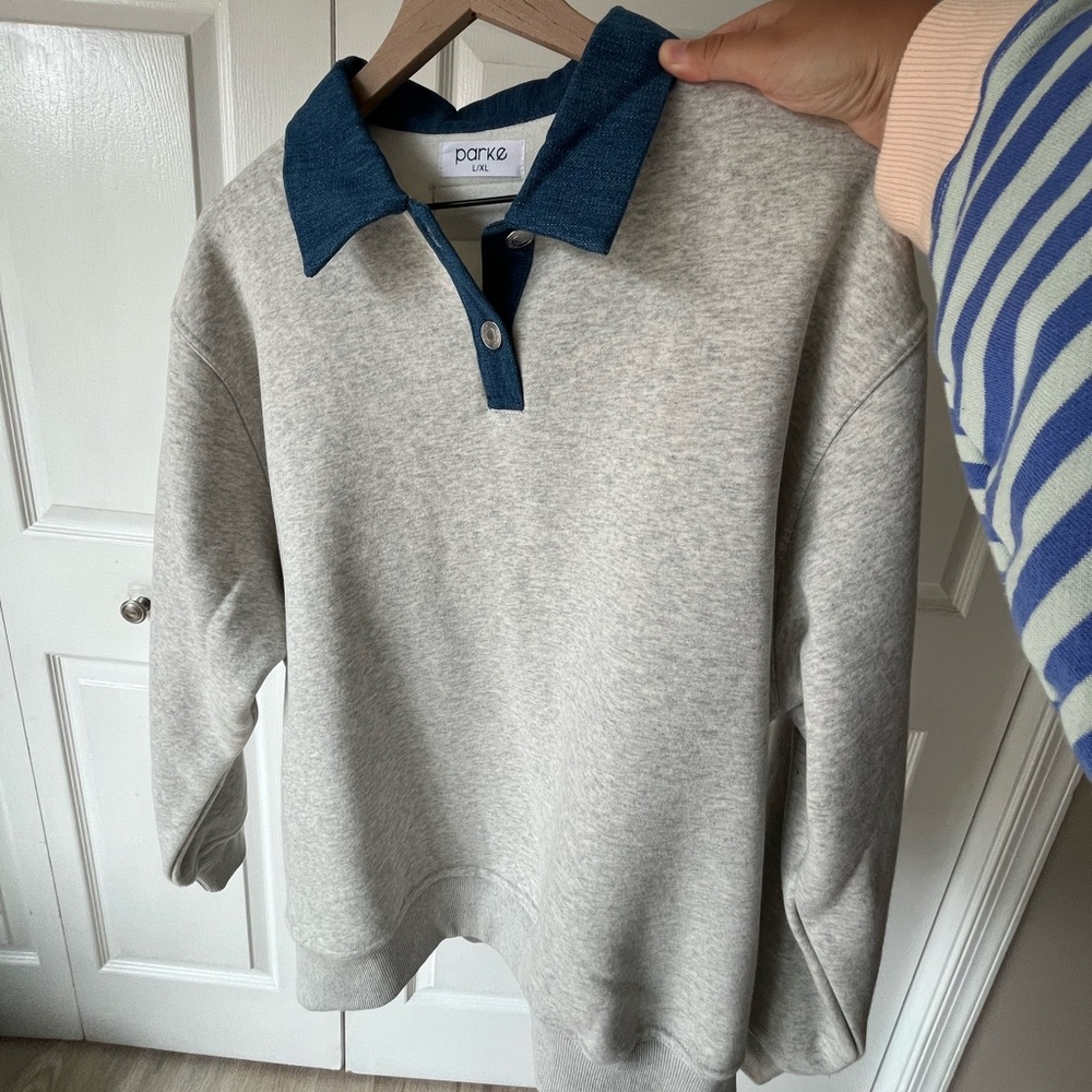 New Parke Denim Collared Sweater